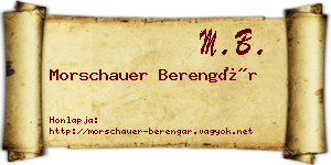 Morschauer Berengár névjegykártya